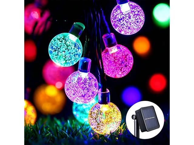 Solar String Lights Outdoor 100 Led 40 Feet Multi-Color Crystal Globe Lights with 8 Lighting Modes, Waterproof Solar Powered Patio Lights for...