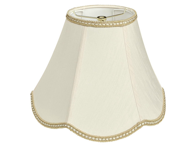 Small Scalloped Lamp shades, 6' x 13' x 9.25' bell shaped Lampshade Handmade beige DIY Vintage lamp shades for Floor or Table Lamp