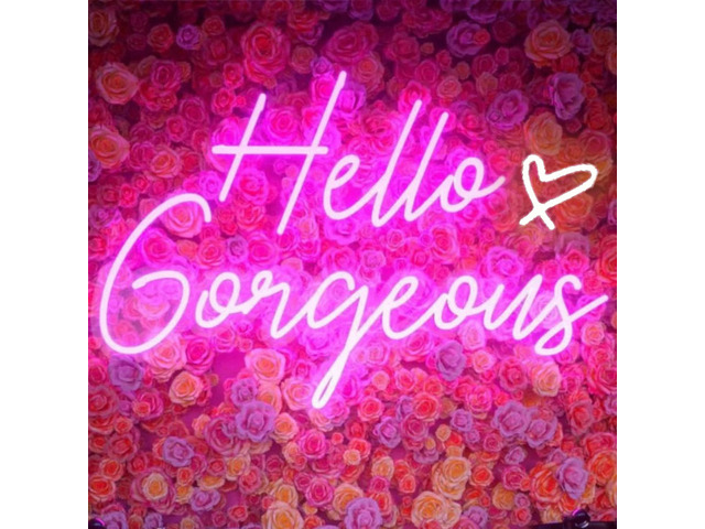 Hello Gorgeous Neon Sign Hello Beautiful Pink LED Neon Lights for Home Wedding Birthday Backdrop Bacelorette Party Wth Dimmable...