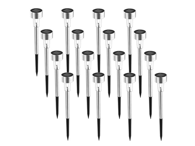 24 Pack Solar Lights Outdoor, Stainless Steel Solar Pathway Lights Solar Lights Outdoor Waterproof,LED Landscape Lighting Walkway for Landscape/...