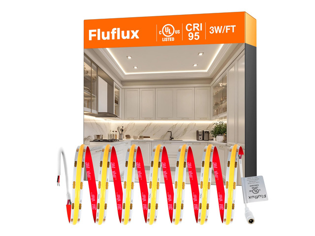 COB LED Strip Lights Neutral White 3500K, 24V DC Premium Tape Light with Strong 3M VHB Tape, CRI 95, UL Listed, Cuttable, Dimmable, for Living...
