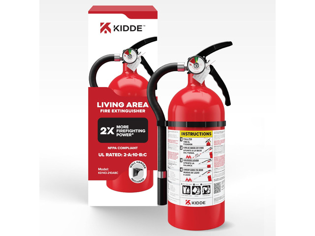 Living Area Fire Extinguisher for Home, 2-A:10-B:C, KD143-210ABC Residential Multi-Purpose Extinguisher for Small to Medium Common Household...