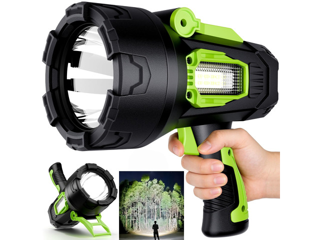 Rechargeable Spotlight,2000000 LM Super Bright Handheld Spot Light LED Flashlight High Lumens,Powered Spotlight Large Searchlight Outdoor with...