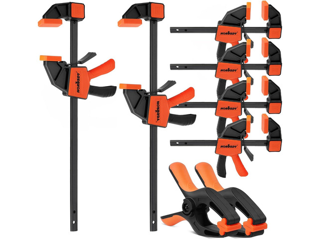8-Pack Bar Clamps for Woodworking, 12' and 6' Bar Clamps, Wood Working Clamp Sets, Quick Clamps F Clamp with 150 LBS Load Limit (8-Pack Wood Clamps)