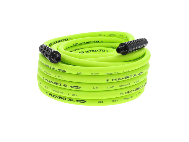 Air Compressor Hose, 3/8 in. x 50 ft., 1/4 in. MNPT Fittings, No-Kink, All Weather, Lightweight, Premium Hybrid Polymer, 300 PSI, ZillaGreen