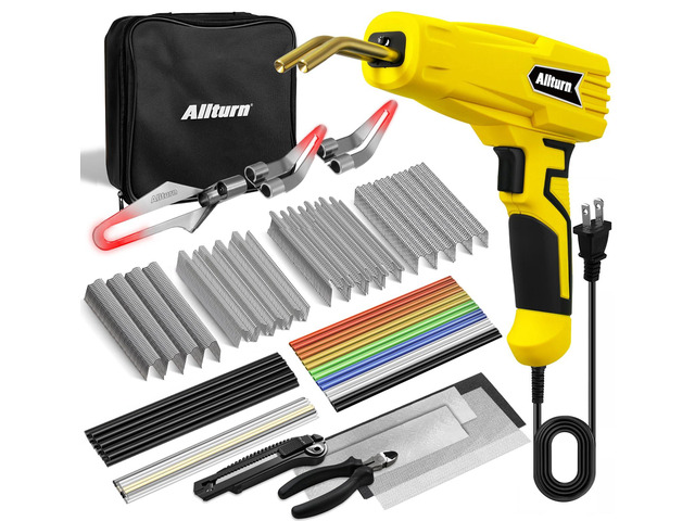 Plastic Welder 2 in 1 with the M8 Hot Cutting Tip(Yellow) 38 PCS Welding Rods, 800 PCS Staples, Patent No. D970324