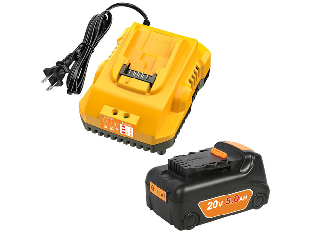 20v Max Battery Replacement for Dewalt Battery 5.0Ah with DCB112 Battery Charger Station for DCB200 DCB120