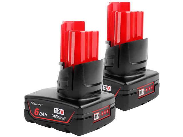 2 Pack 12V 6A Replacement Battery Compatible with Milwaukee 12V Power Tools (Not Made in Milwaukee)