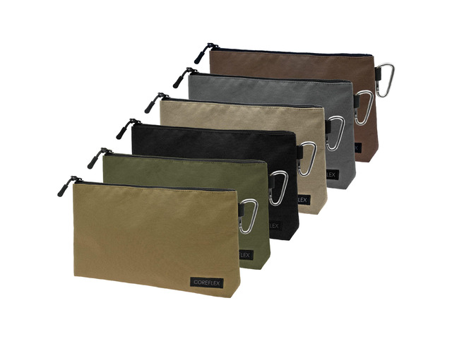 Premium Tool Pouch Zipper Bag, Small Tool Bag, Multipurpose Storage pouch, Heavy duty Flat Bottom Tool bag with YKK Zipper (6 pack Large 12inch)
