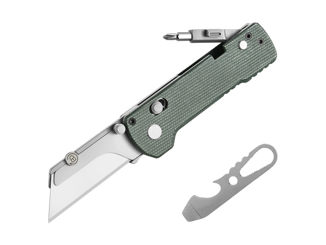 U1 Pro Multitool Folding Utility Knife with Folding Screwdriver Quick Change Blade EDC Utility Knife with Secure Rail Lock & Pocket Clip for Men...