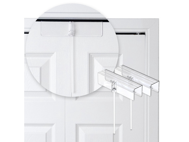 (2- Pack) - Bi-fold Door Lock - Closet Protection Child and Pet Proof Bi-fold Door Lock - Tool-Free Installation - Unbreakable Clear Polycarbonate...