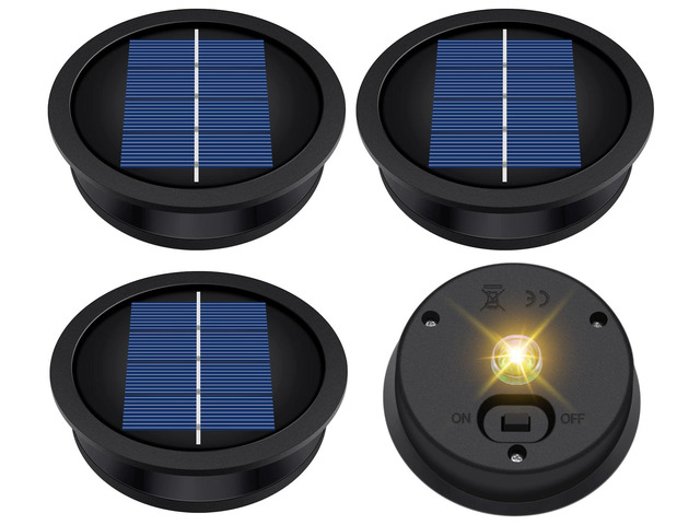 4 Pack Solar Light Replacement Top, 3.23 Inch Waterproof for Garden Lantern Fits 2.83-3.23 In Openings. Replacement Parts For Outdoor DIY Garden,...