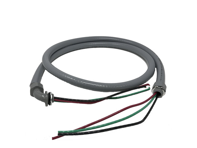 Power Whip Assembly, 1/2-Inch x 6 Ft Nonmetallic Liquid Tight Flexible Electrical Conduit and 10 Gauge Wire Single Phase Preassembled A/C Hook-up...