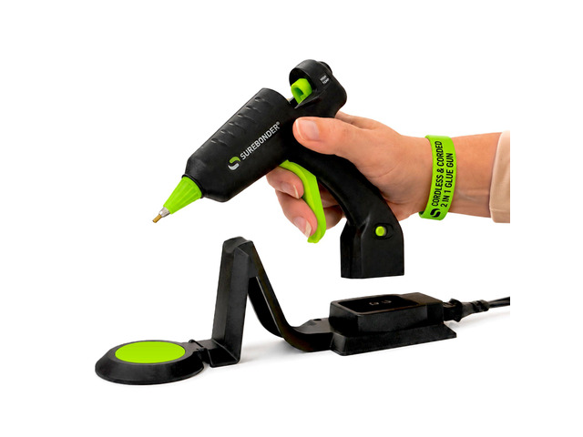 Cordless/Corded High-Temperature Mini Hot Glue Gun with Fine Tip for Detailed Crafting and DIY Projects, 20 Watts (CL-195F)