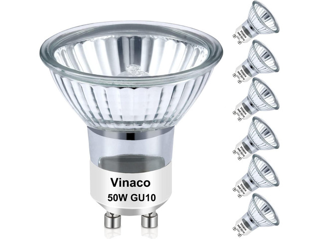 Halogen GU10 Bulb Dimmable 50W 2800K Warm White for Candle Warmer GU10+C 6PCS, High Output 500LM, Glass Cover, NO Flicker, Long Lasting, MR16 for...