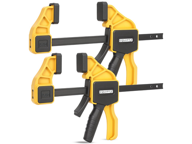 12 inch Bar Clamps for Woodworking 2 Pack Quick Grip Clamps Set with 150 lbs Force Wood Clamps for Gluing, Carpentry, DIY, and Metalworking (12...