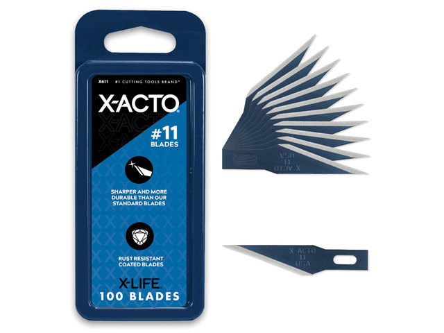 Knife Blades, # 11 Blades, Classic Fine Point, Pack Of 100 - Sharp, Durable, For Cutting and Trimming