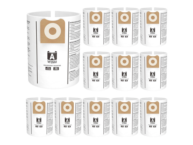 12 Pack 23743 VF3502 Vacuum Bags for Ridgid 12 to 16 Gallon Wet Dry Vacuums High Efficiency Replacement Filter Bags for Model WD1950 WD1956 WD1850...