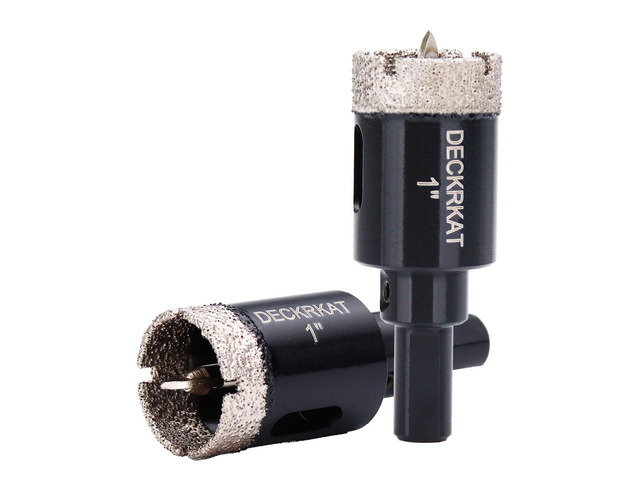1 Inch Diamond Hole-Saw Bits with Pilot Drill Bit - 2pc 1' Diamond Tipped Tile Hole Saws with Guiding Bit Accurate Drilling for Porcelain Tile...