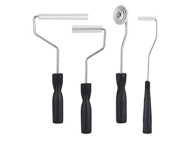 Fiberglass Roller Tools Kit, 4pcs Fiberglass Resin Laminating Bubble Roller Set for Tub Shower Bathtub Boat Repair