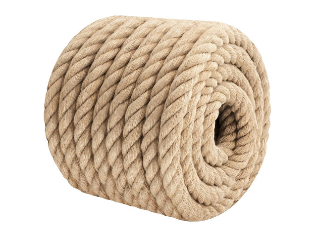 Jute Rope Heavy Duty - 1inch 50ft Thick Natural Twisted Manila Hemp Ropes Indoor and Outdoor Decorative Kits for Crafts Porch Swing Nautical Tug of...
