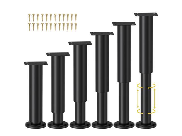 6 Pcs Adjustable Height Bed Support Legs for Bed Frame/Bed Center Slat, Metal Adjustable Furniture Legs 7.08-12.2 inch for...