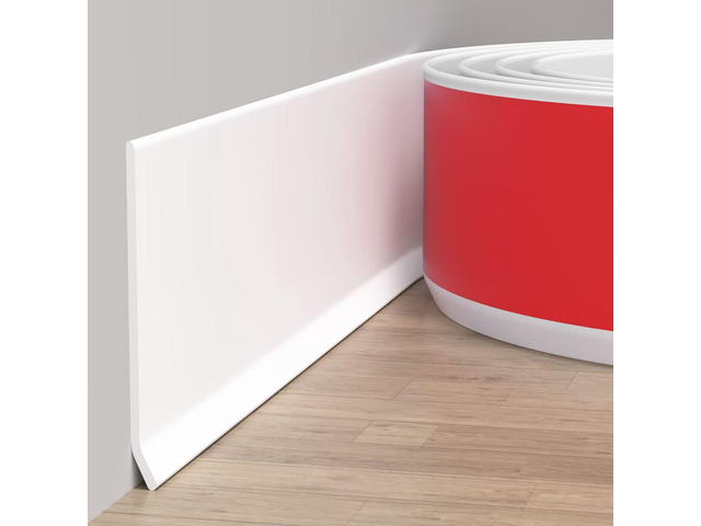 Flexible Baseboard Molding Trim, 4 Inch(W) x 20 Feet(L) Peel and Stick Rubber Wall Trim Molding, Self-Adhesive Vinyl Wall Base Cove Base