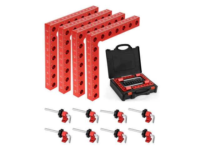 4Pack Corner Clamps for Woodworking for Right Angle Positioning 90 Degree 5.5'x5.5' Clamping Squares, Woodworking Tools for Cabinet, Picture...