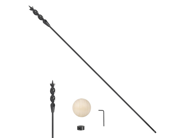 Flexible Drill Bit for Wire Pulling,3/4 x 54 in. Flex Auger Drill Bit Guide Ball Kit Included; Black Steel Shaft, Auger Head, Fish-Eye Hole &...