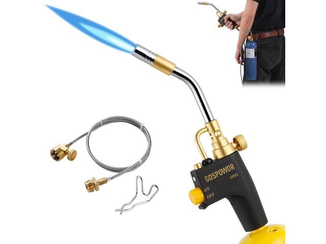High Intensity Propane Torch Head with Hose & Cylinder Clip, Gas Torch Head Fuel by Propane,MAPP, Blow Torch Welding Torch, Trigger Start torch...