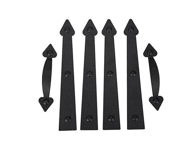 Magnetic Decorative Garage Door Curb Appeal Faux Hinges Handles Hardware Kit Color Black