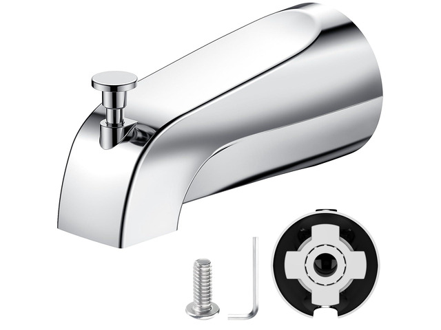 Tub Spout with Pull-Down Diverter, Leak Proof Slip Fit for 1/2' Copper Pipe Smooth Diverter Switches Tub To Shower, Durable Metal, Repairs Leaks,...