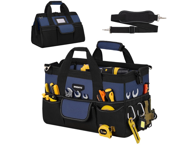 16-Inch Heavy Duty Tool Bag, 22 Pockets Empty Tool Box Organizer Storage, Soft Large Tote Toolbox Organization Portable Handle Carry Drill Toolbag...