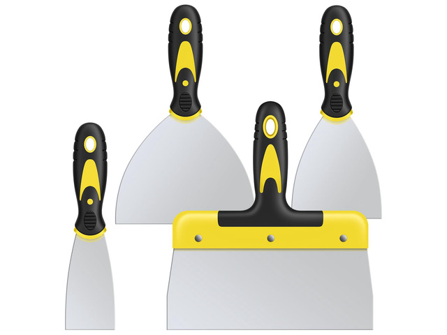 Putty Knife Set, 4PCS Stainless Steel Scraper Paint Tool with Comfortable Grip for Drywall Repair, Wallpaper Removal and Plaster Scraping(2,4,6,8in)