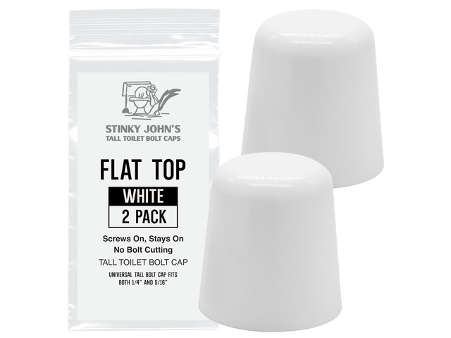 Don't Cut Those Bolts! 100% Made in USA, toilet bolt caps, toilet bolt covers, toilet screw covers (Universal Fit, 2 Pack)