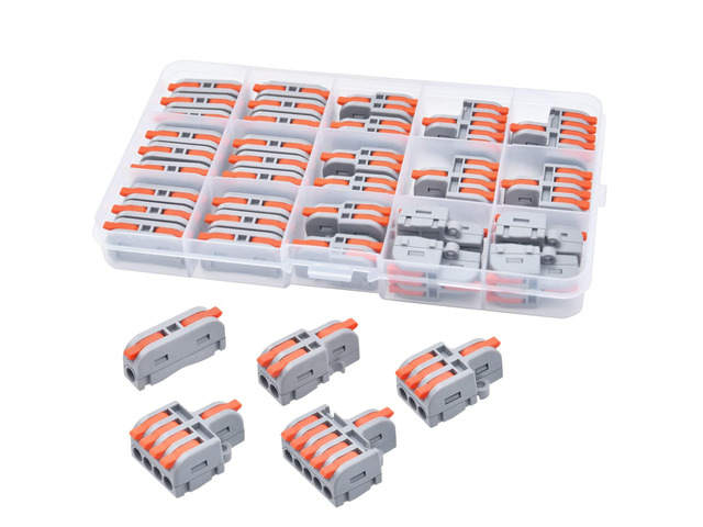 32Pcs Lever Wire Connectors, DIY Mini Compact Splicing Assortment Quick Electrical Connector Kit for 24-12 AWG