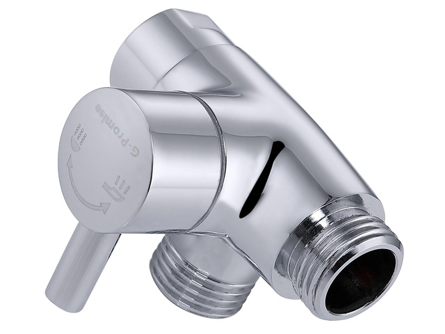 Solid Metal 3-Way Shower Diverter Valve (Chrome) Smooth Knob Switch, Spray Separately or Both, Anti-Leak, Easy to Install, Standard Connections,...