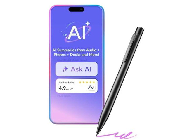Notique AI Pen Pocket AI Voice Recorder Audio Recorder Discreet Recording Device AI Summarize & Transcribe for Multi-File & Meeting...