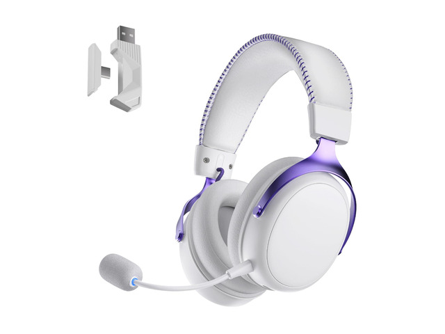 Verge S9 Ultra Lightweight Wireless Gaming Headset, Quad Mode 2.4G, BT, Wired Connectivity Headset with Noise Cancelling Mic, Compatible with PS PC...