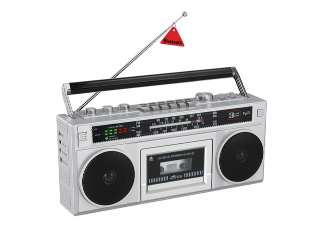 Cassette Tape Player Boombox with Bluetooth and AM/FM/SW Radios Retro Portable Boom Box, Stereo Speakers, Tape Recorder & USB MP3 Converter,...