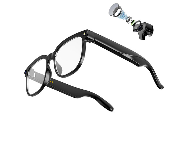 AI Smart Glasses with Camera, 8MP 4K HD Video & Photo Capture, Real-Time Translation, Recording Glasses with AI Assistant, Open-Ear Audio, Object...