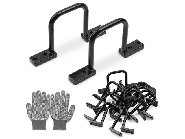 2' Aluminum Cable Management D Ring 12 Pack Cable Organizer Black Aluminum Alloy Gloves included Easy Screw-Mount Tangle Free Solutions for...