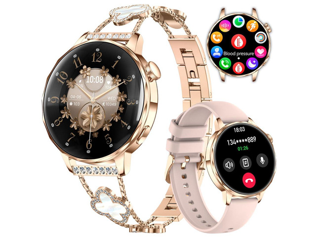 Smart Watch for Women 1.27' HD Touch Screen Fitness Watch,Bluetooth Call & Message Notifications Heart Rate/Sleep Monitor Smartwatch, IP68 Waterproof...