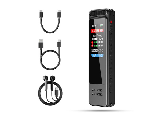 Digital Voice Recorder, Portable Audio Recorder with Built-in Speaker, Voice Activated, WAV, A-B Repeat & Password Protection Ideal for Meetings,...