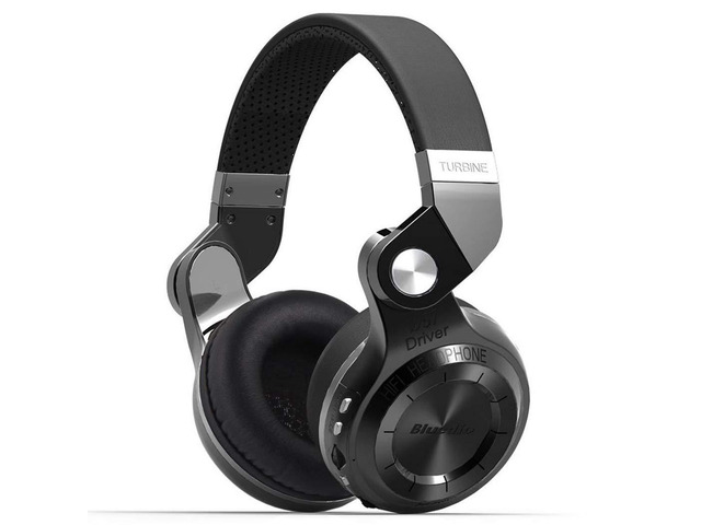 T2 Plus Turbine Wireless Bluetooth Headphones with Mic/Micro SD Card Slot/FM Radio (Black)