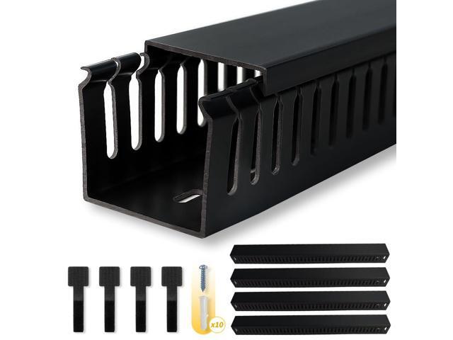 Cable Raceway, 95' Open Slot Cable Management Kit with Upgraded Snap Structure,Wire Cover Cord Hider for Under Desk & Industrial Network/PC/TVs-...