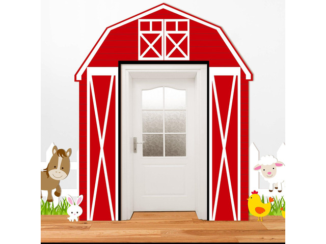 3 Pcs Farm Animal Party Decorations Barn Door Banner Barn Door Backdrop Farm Birthday Supplies for Baby Shower Family Reunion Theme Party Supplies...