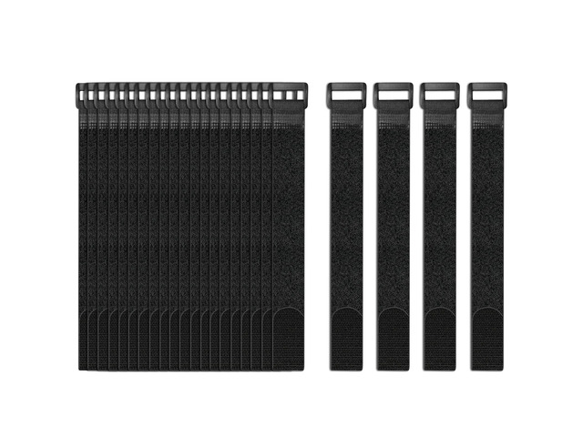24 Pack Cable Straps Reusable Fastening Cinch Straps Wire Loop Ties 12 In Adjustable Hook And Loop Straps with Buckle Nylon Extend Securing Strap...