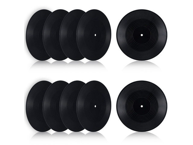 12 Inch Black Blank Vinyl Records, 10 Pcs Fake Retro Vinyl Records for Wall Decor, DIY Doodle Project, Wedding Signing