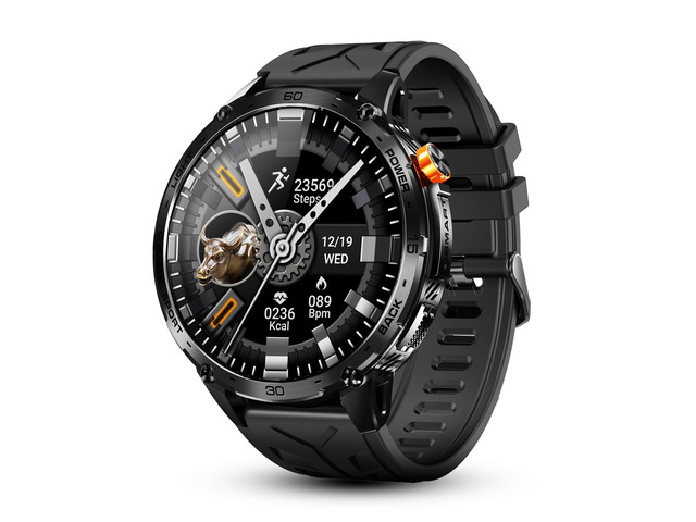 Alpha Smartwatch for Men, Big Face Tactical Smart Watch, Large AMOLED Display, 720mAh 21-Day Battery, Built-in Flashlight, Bluetooth Calling, IP68...